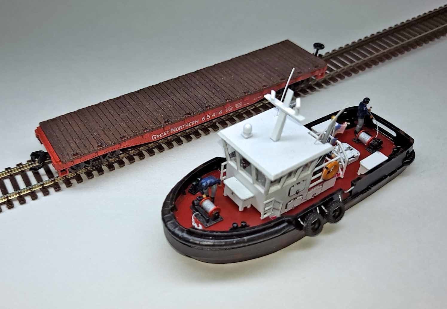 N Scale Tugboat with Sailors 3D model_3