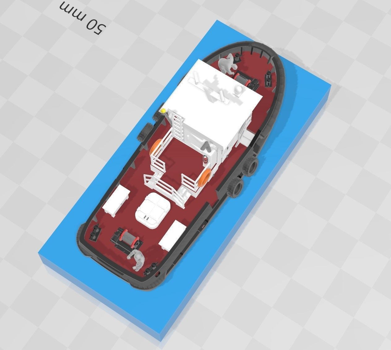 N Scale Tugboat with Sailors 3D model_14