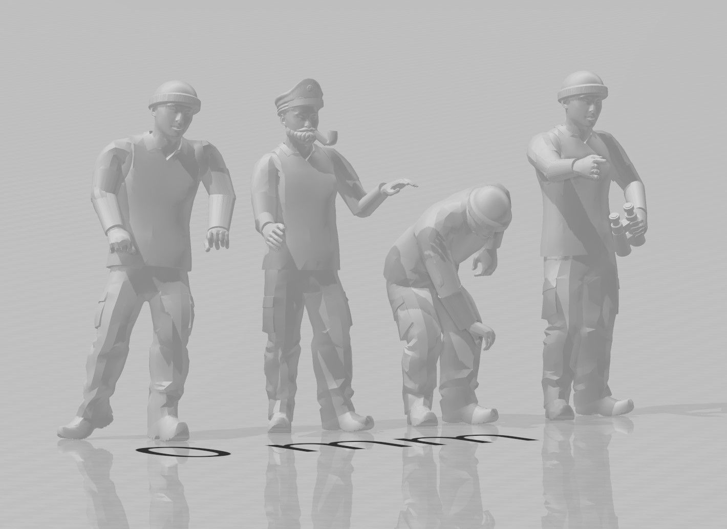 N Scale Tugboat with Sailors 3D model_15