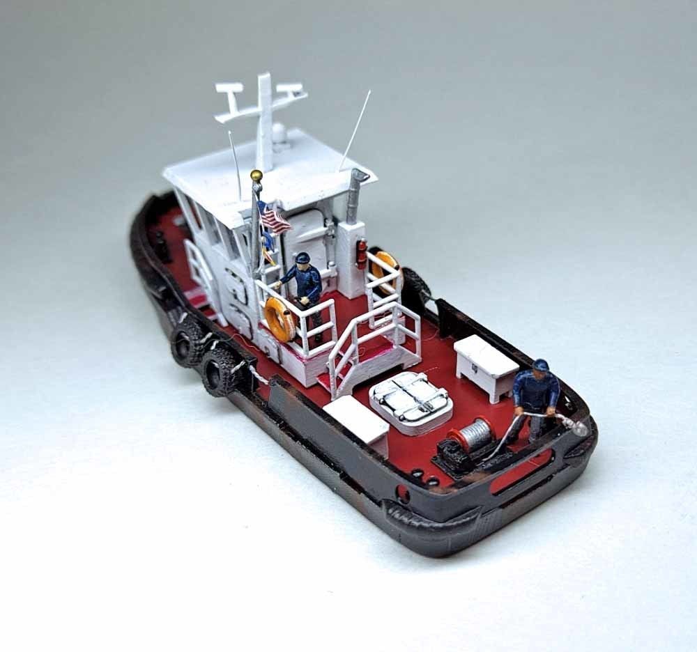 N Scale Tugboat with Sailors 3D model_1
