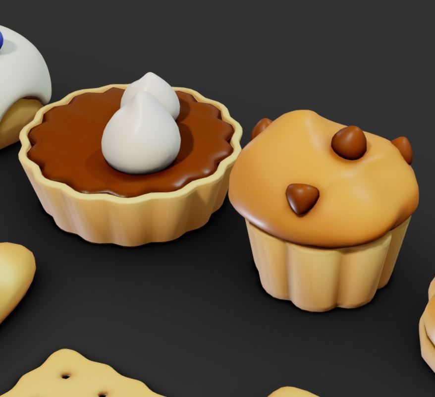 Pastries Low-poly 3D model_6