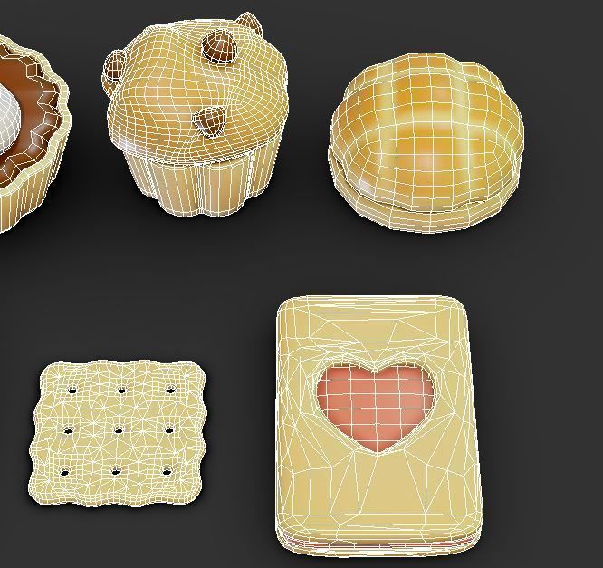 Pastries Low-poly 3D model_10