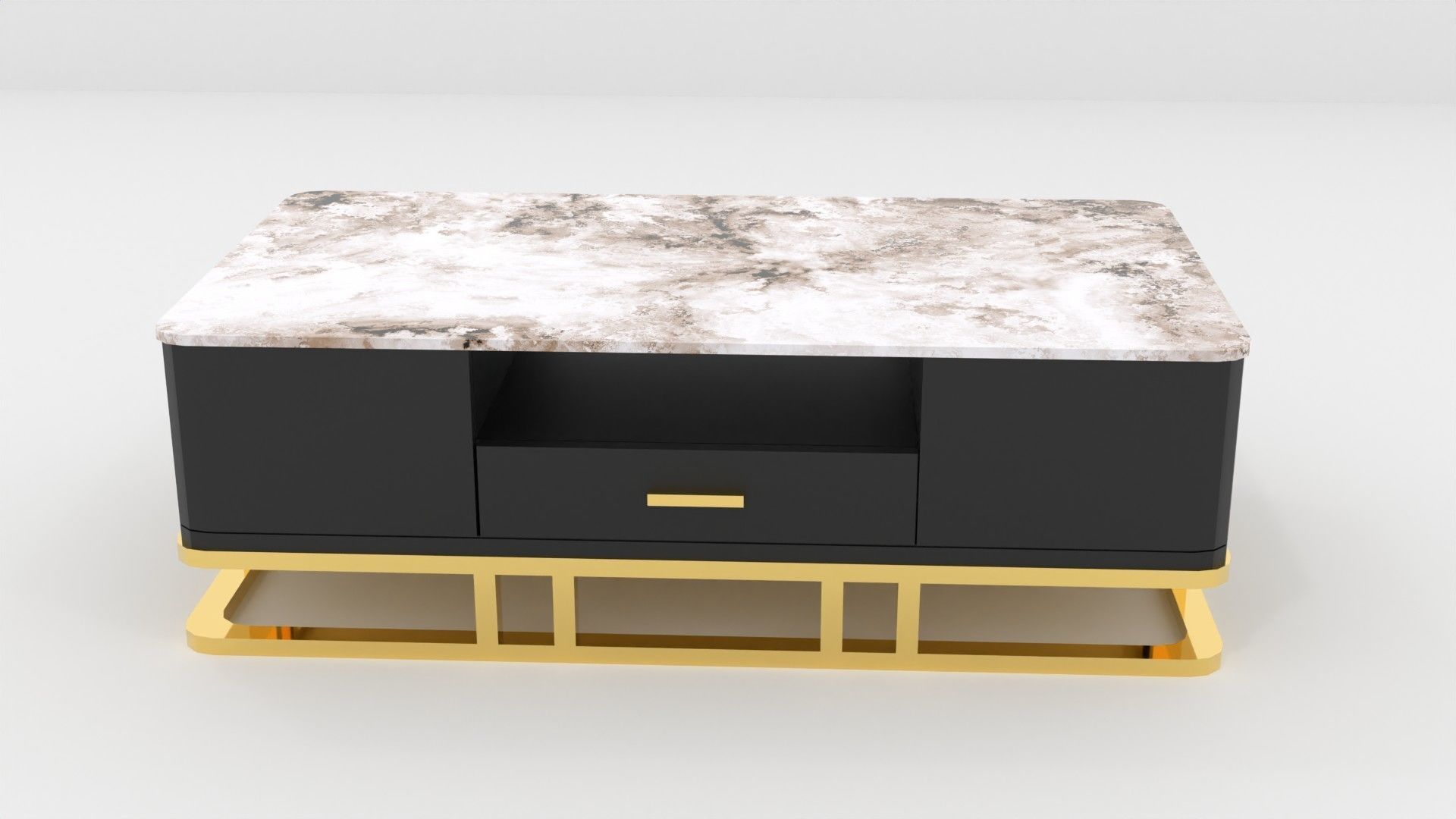 coffee table collection Low-poly 3D model_7
