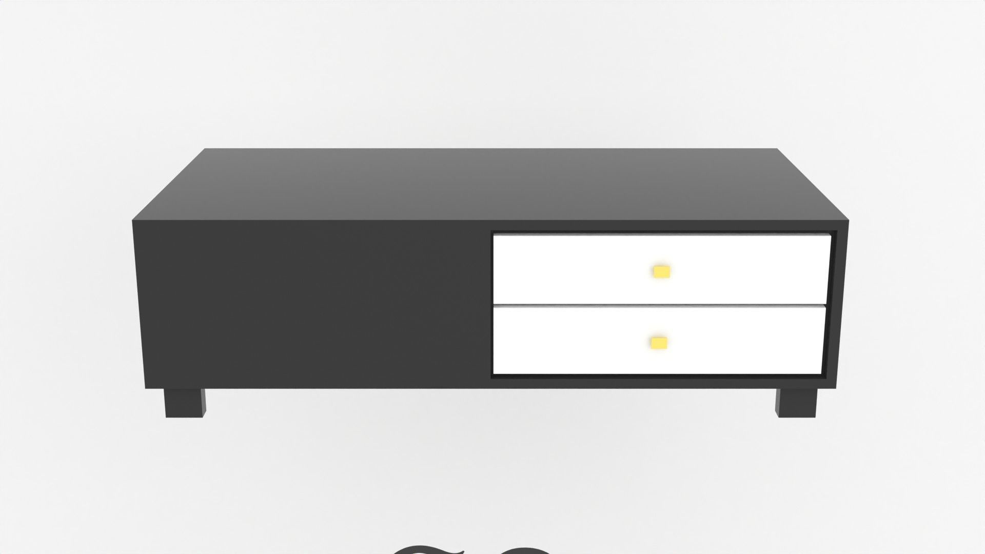 coffee table collection Low-poly 3D model_2