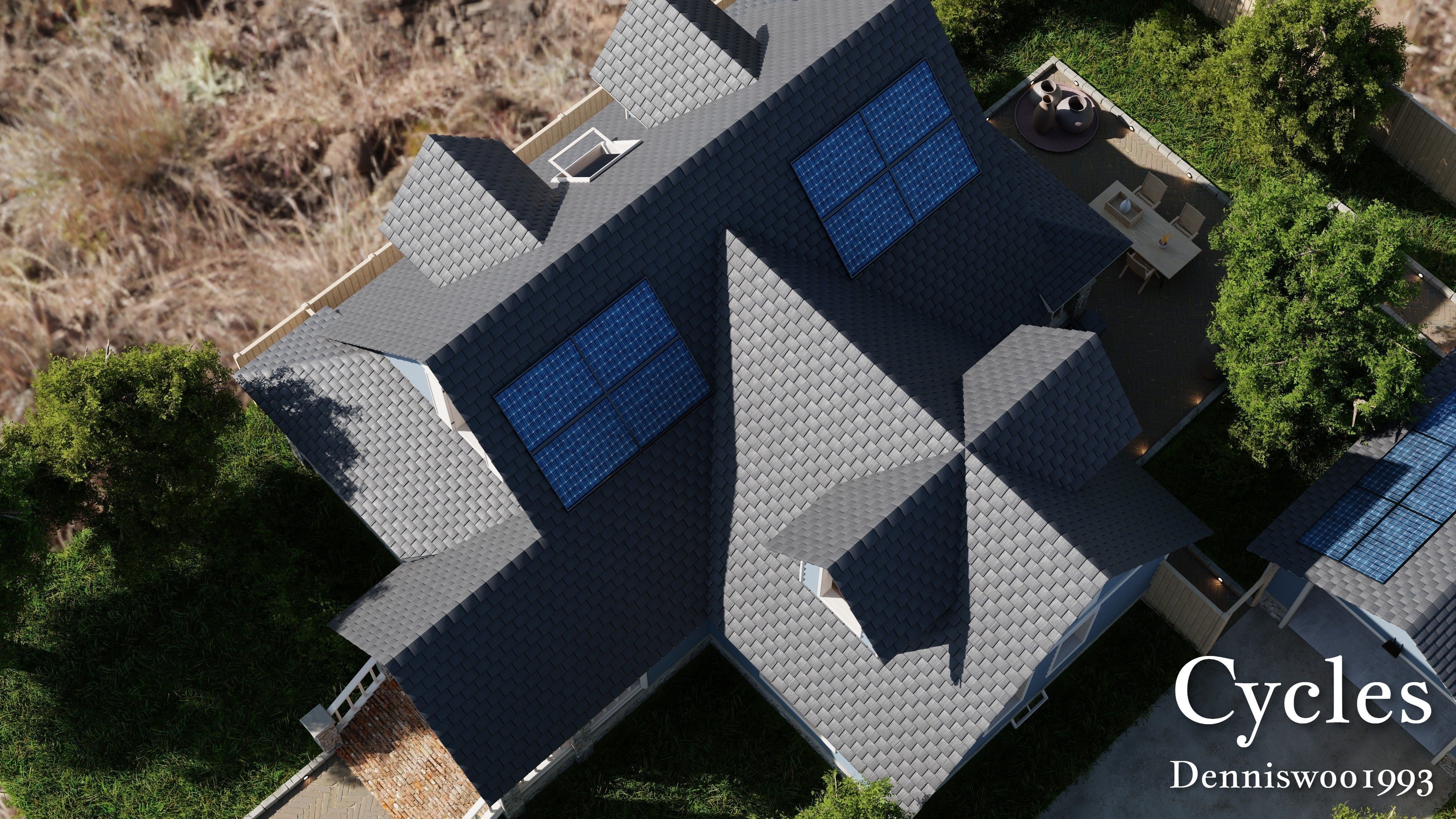 Modular Classic Style American House 12 Low-poly 3D model_9