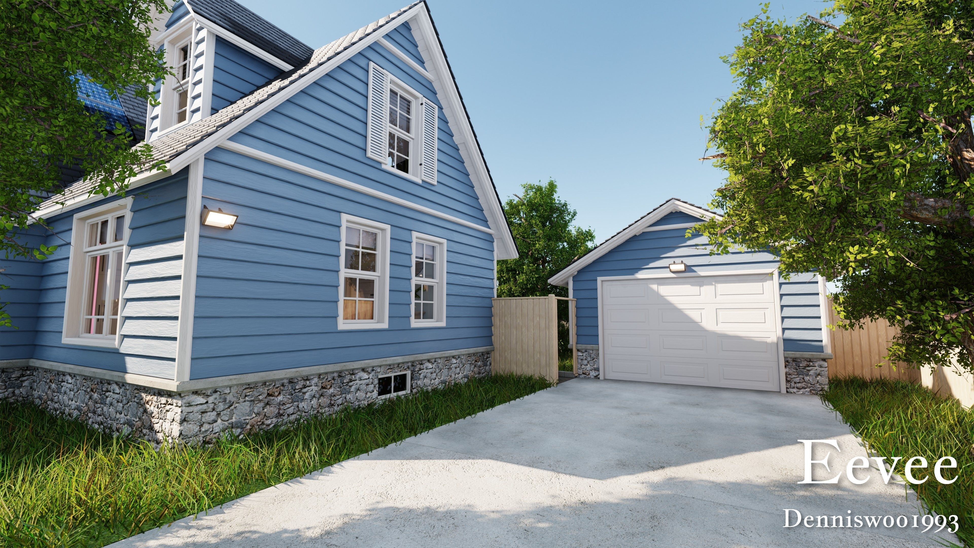 Modular Classic Style American House 12 Low-poly 3D model_43