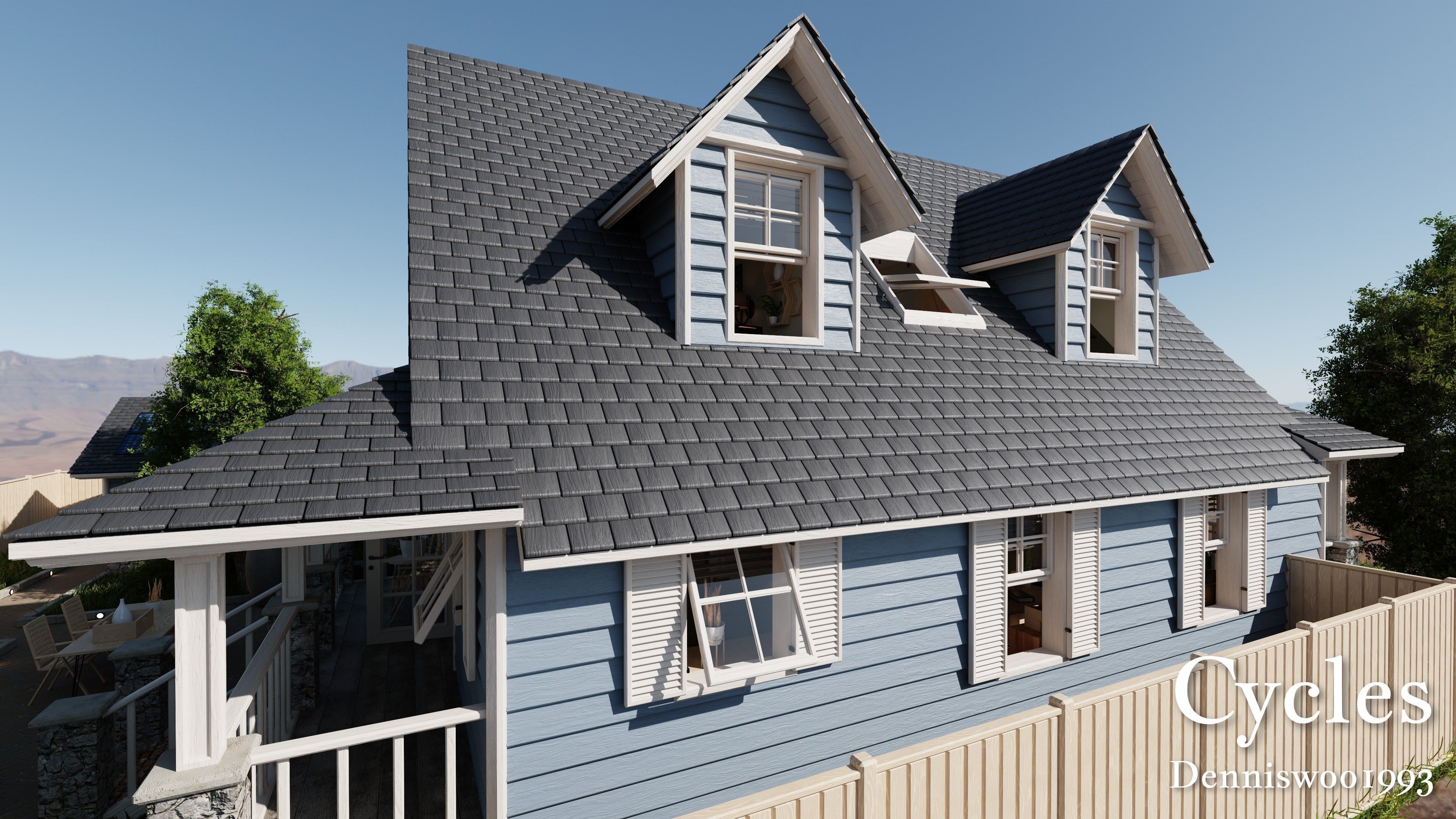 Modular Classic Style American House 12 Low-poly 3D model_24