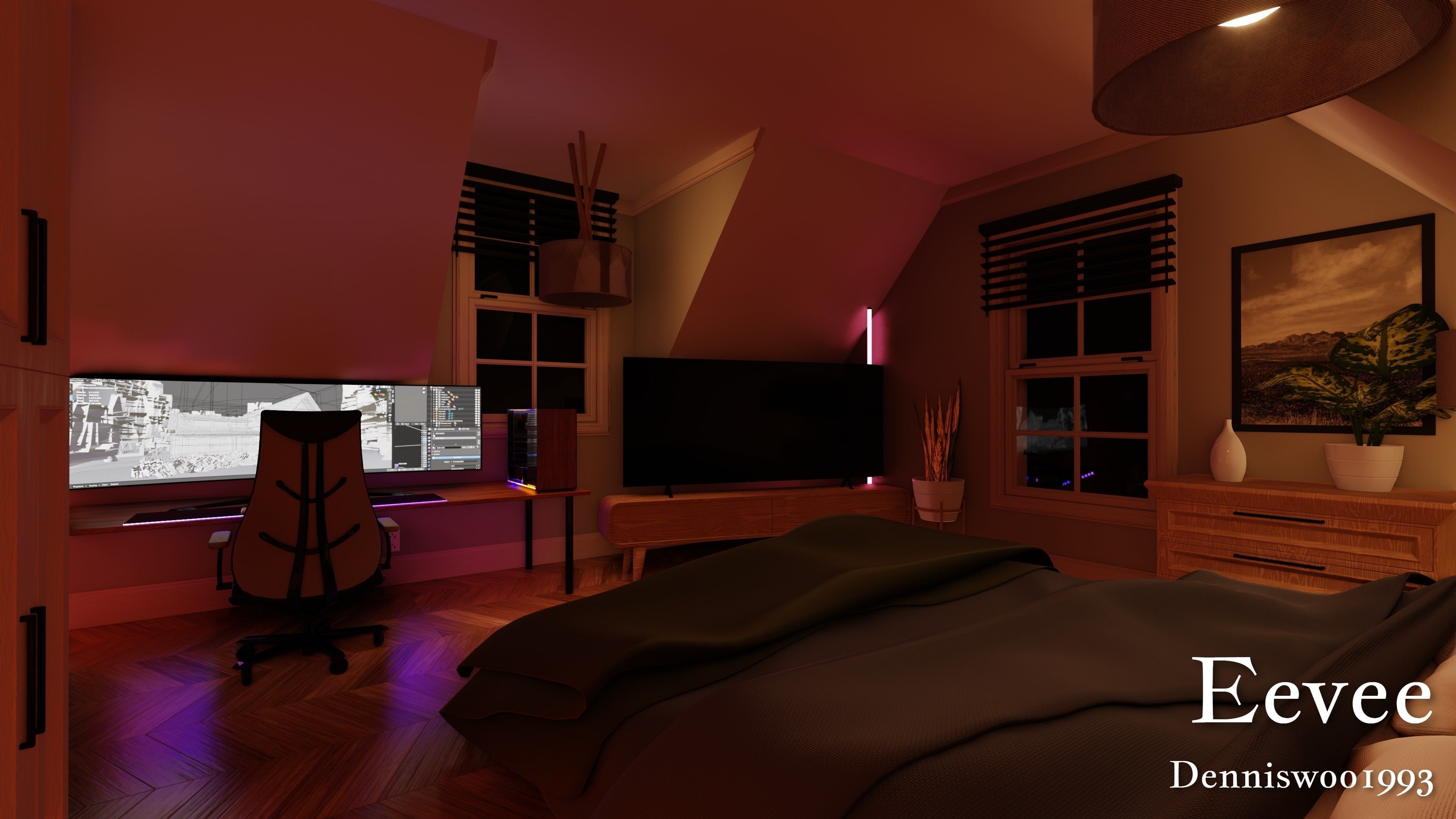 Modular Classic Style American House 12 Low-poly 3D model_47