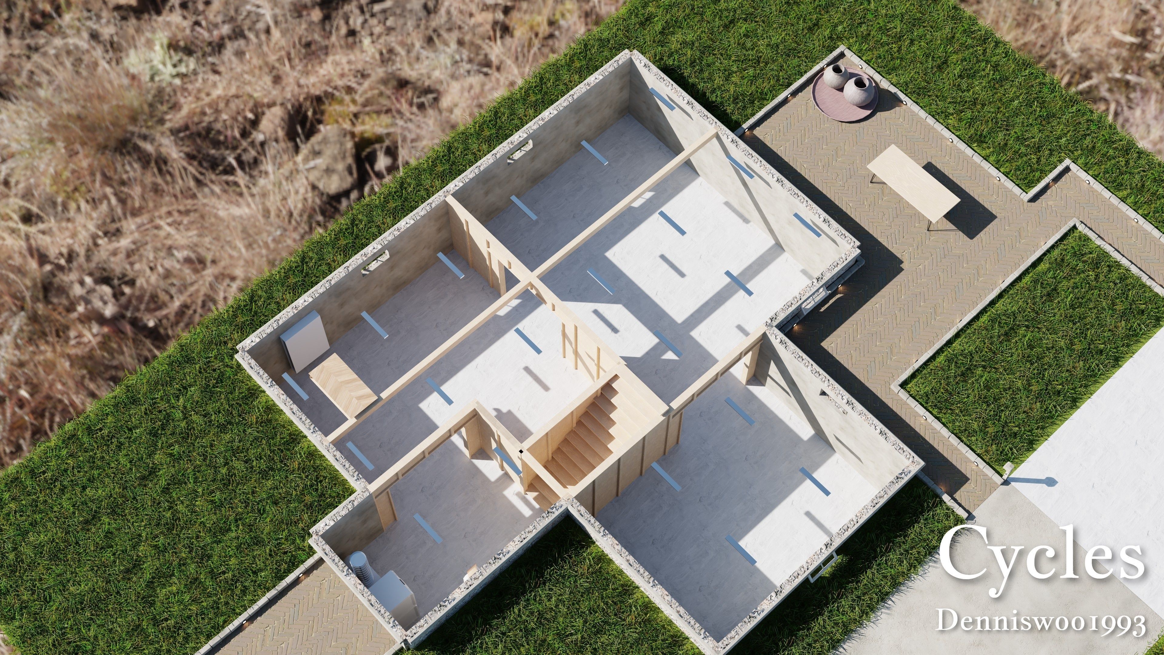 Modular Classic Style American House 12 Low-poly 3D model_4