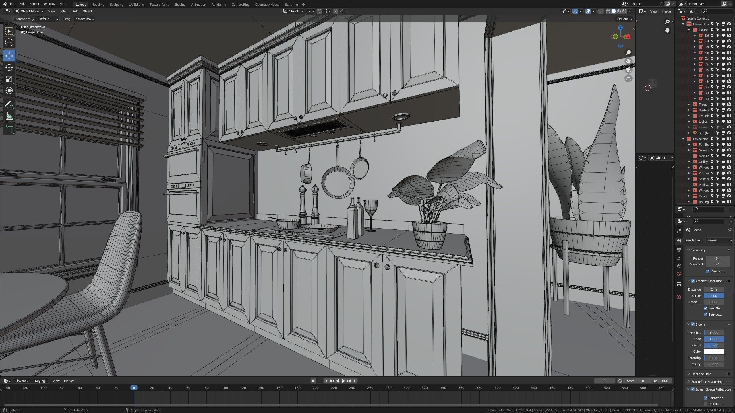 Modular Classic Style American House 12 Low-poly 3D model_50