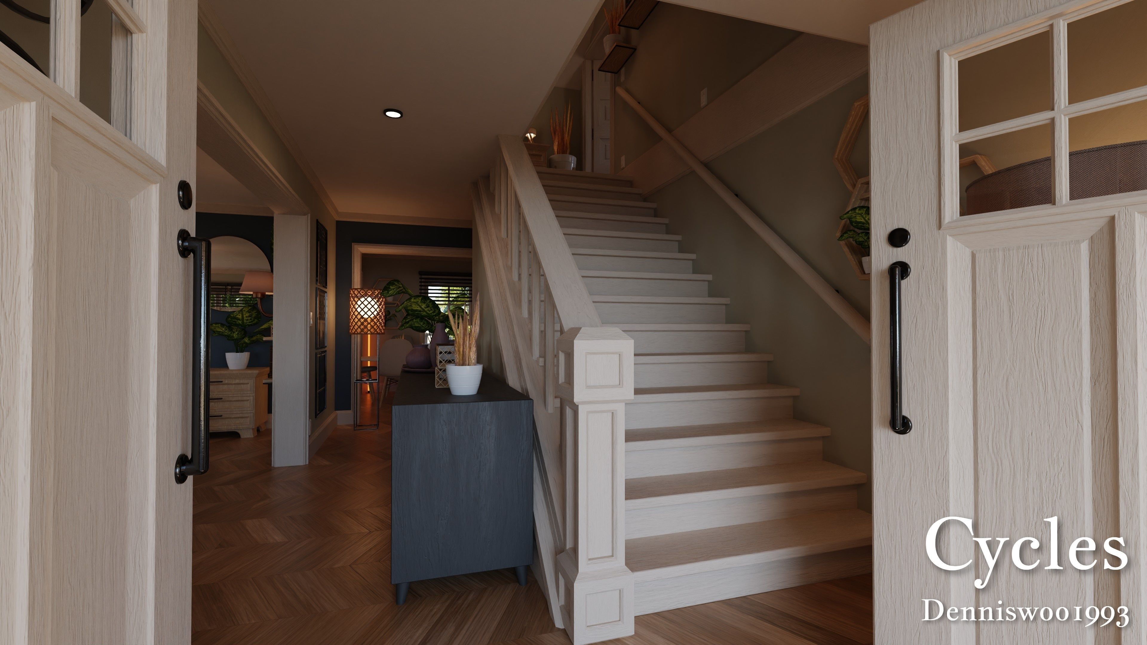 Modular Classic Style American House 12 Low-poly 3D model_21