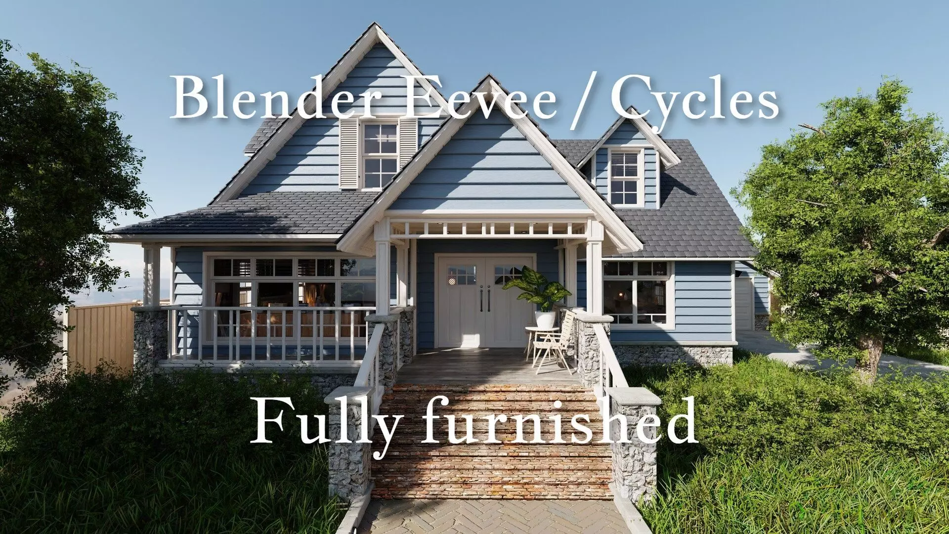 Modular Classic Style American House 12 Low-poly 3D model_0