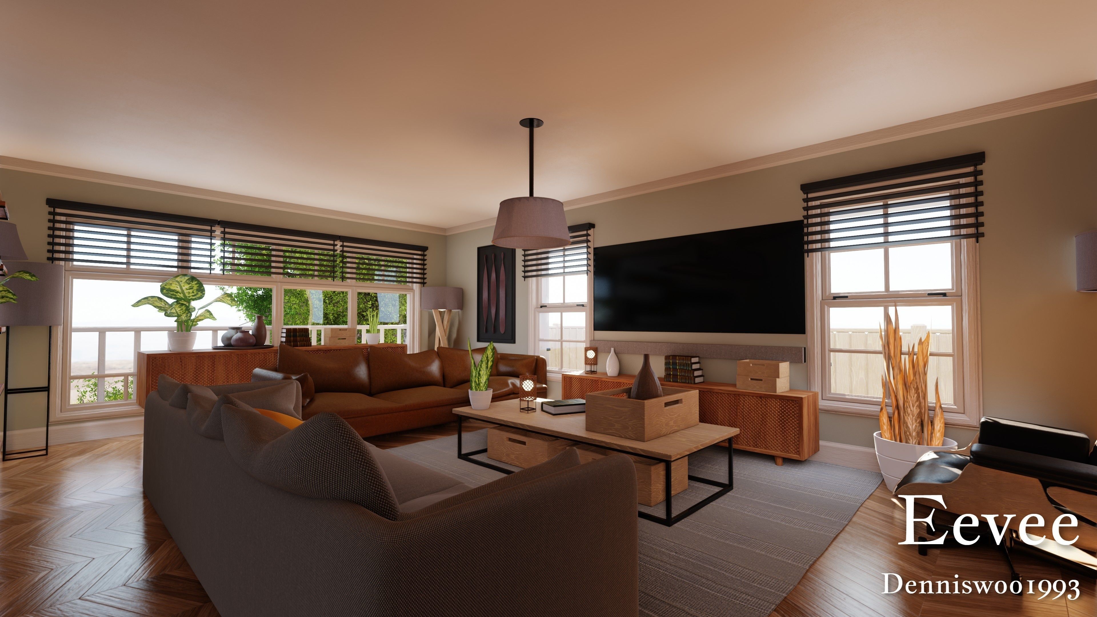 Modular Classic Style American House 12 Low-poly 3D model_32