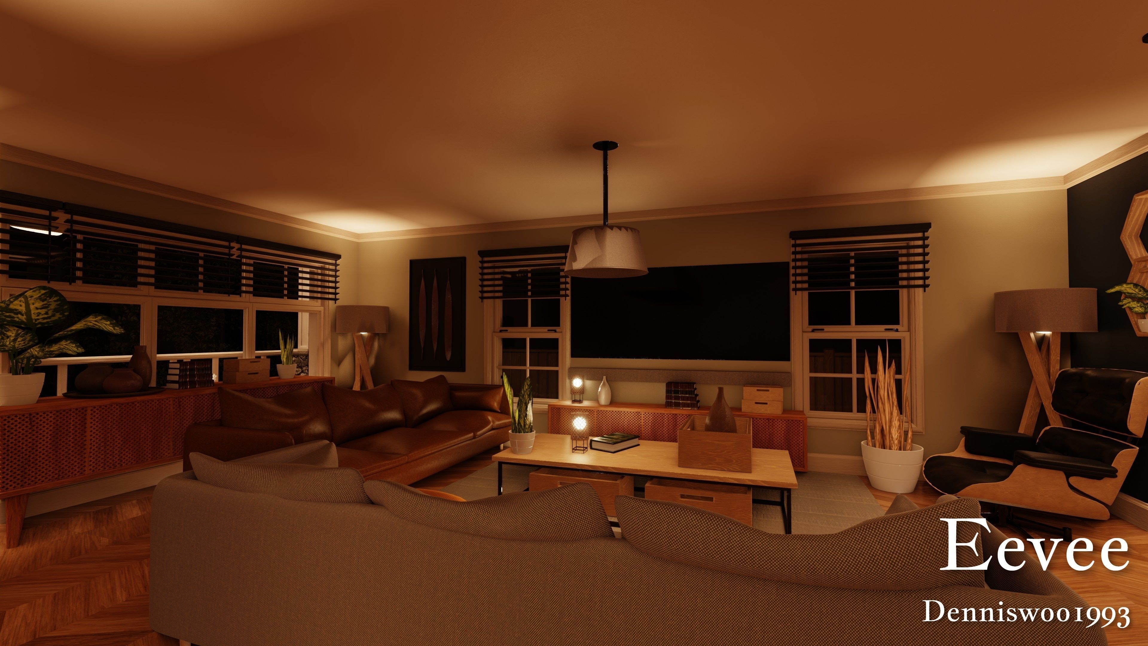 Modular Classic Style American House 12 Low-poly 3D model_44