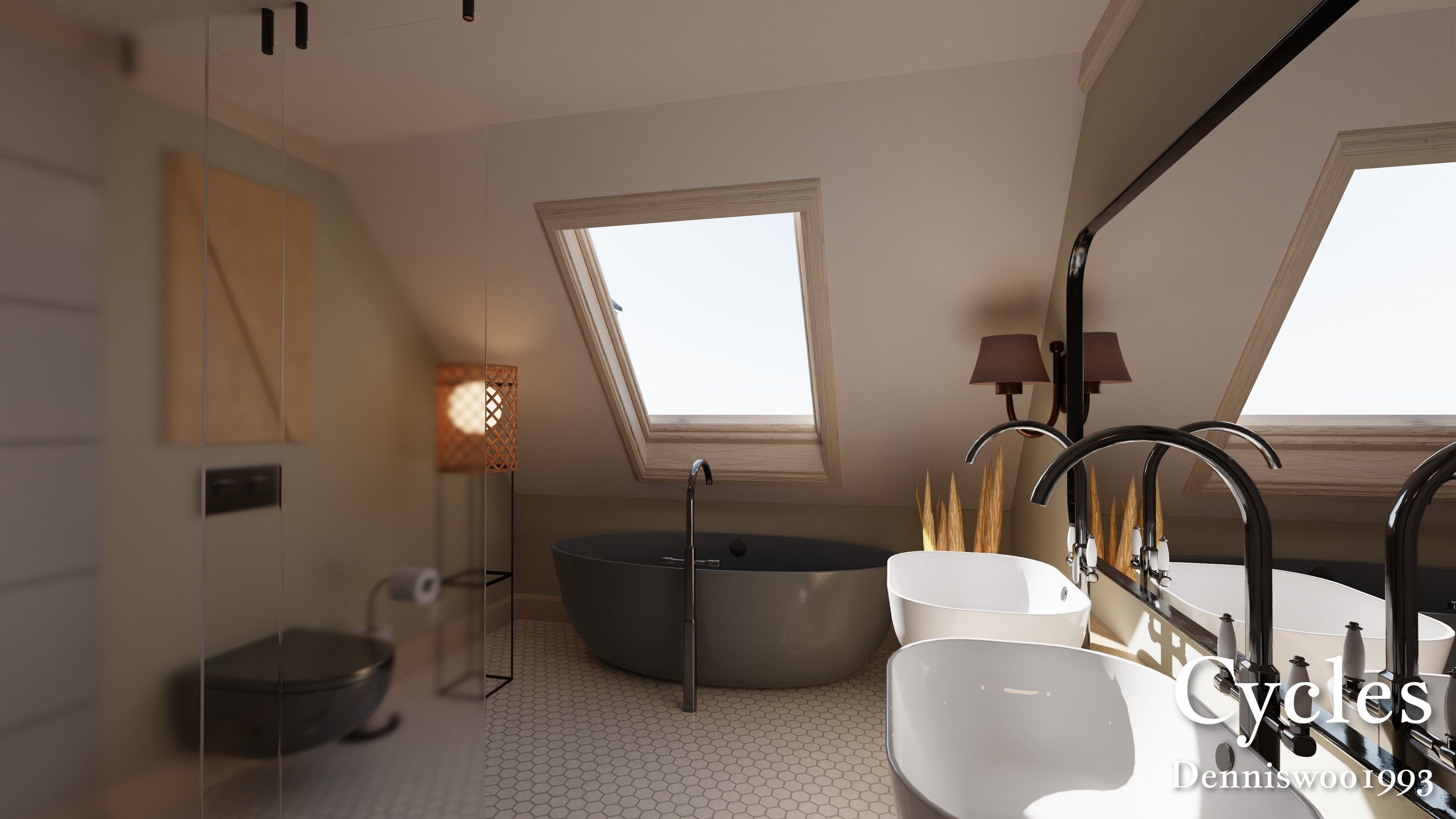 Modular Classic Style American House 12 Low-poly 3D model_11