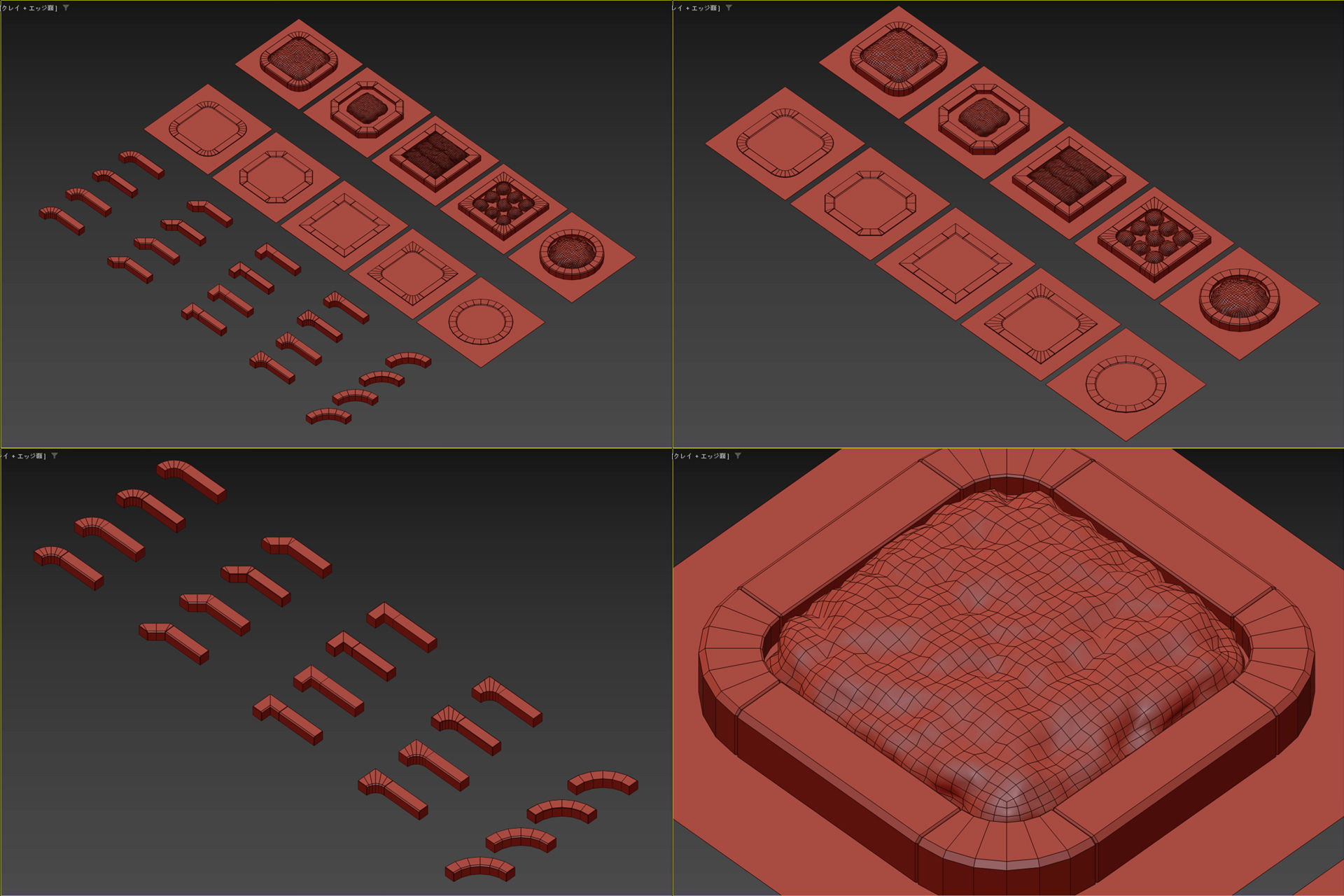 property boundary block-Planting mass block Low-poly 3D model_11