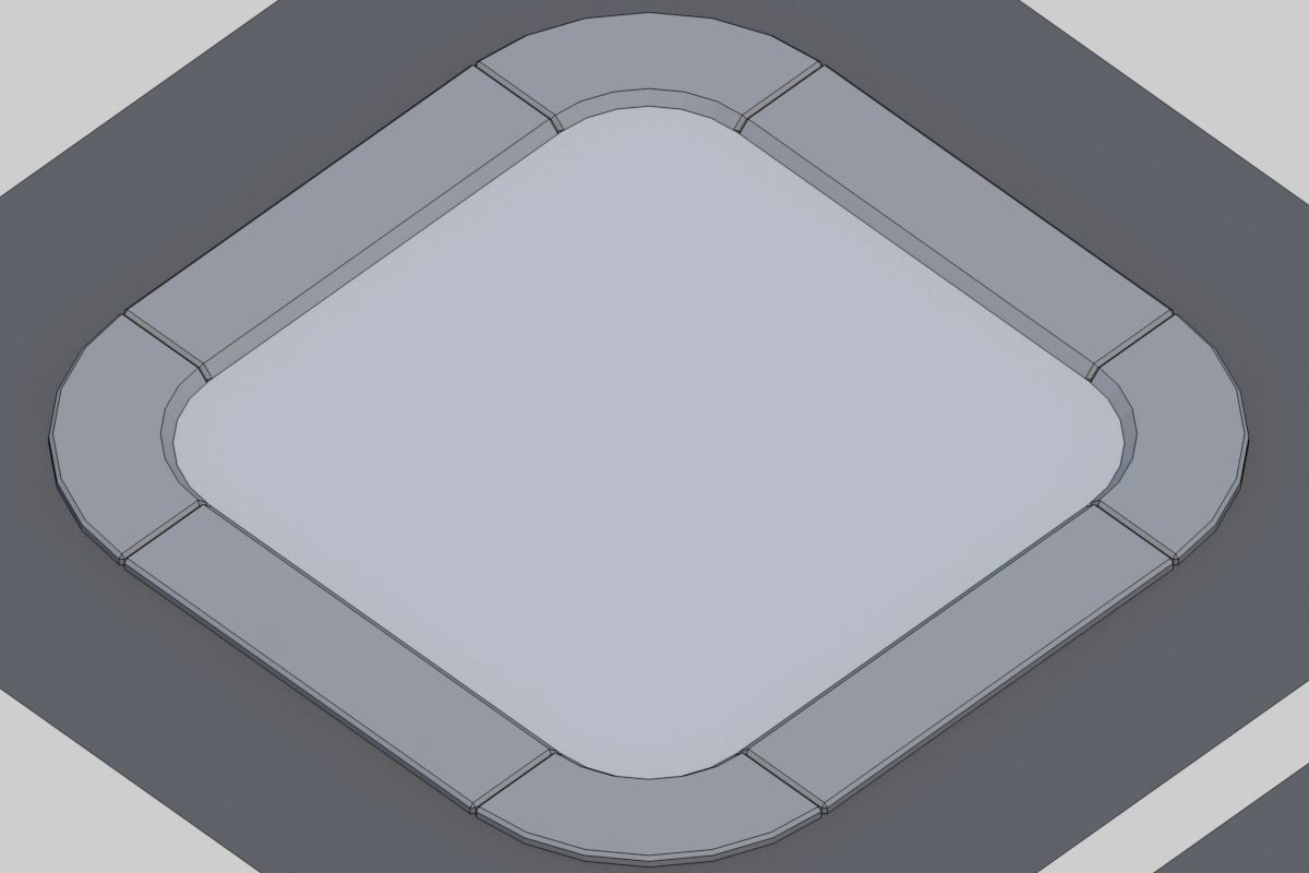 property boundary block-Planting mass block Low-poly 3D model_4