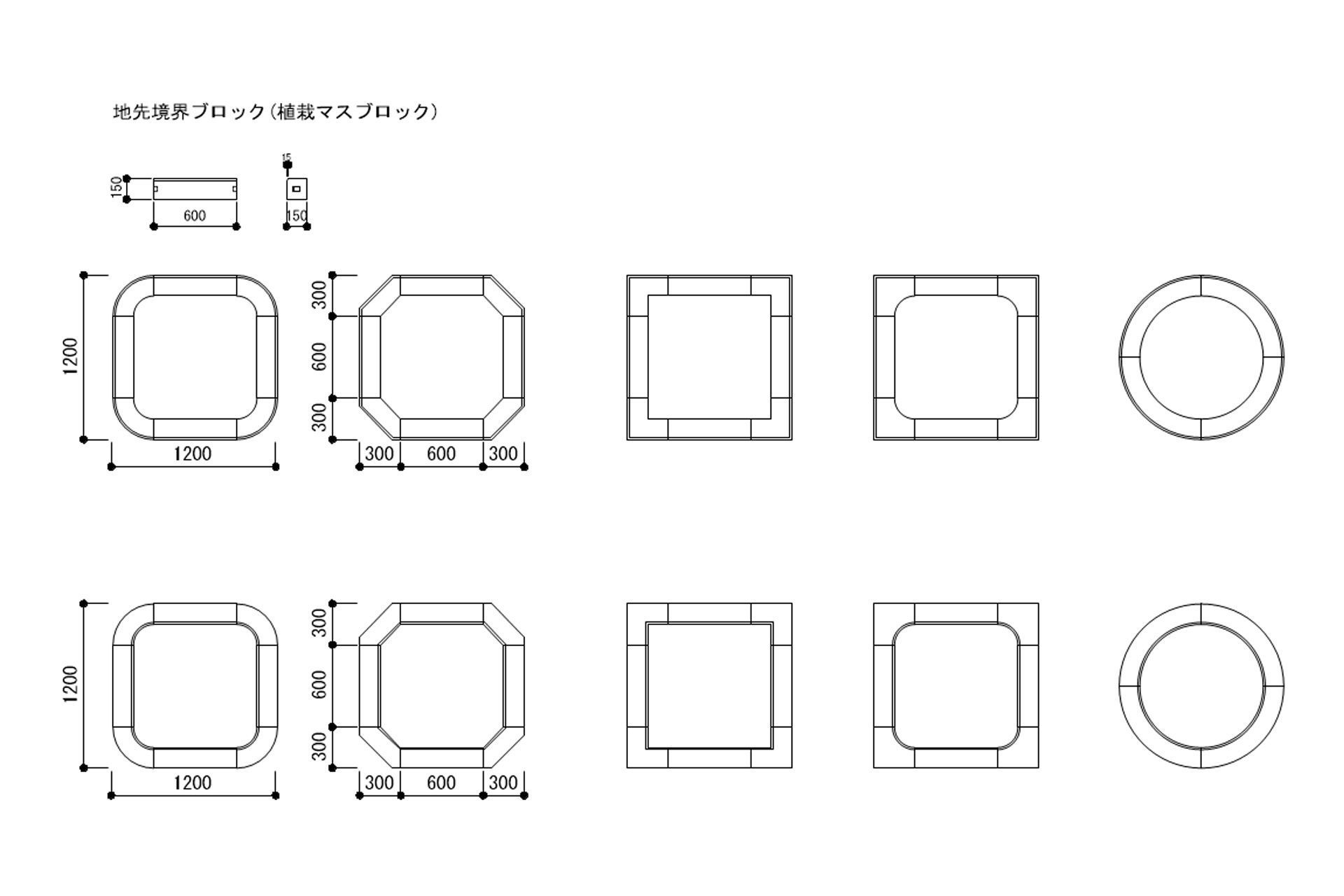 property boundary block-Planting mass block Low-poly 3D model_10