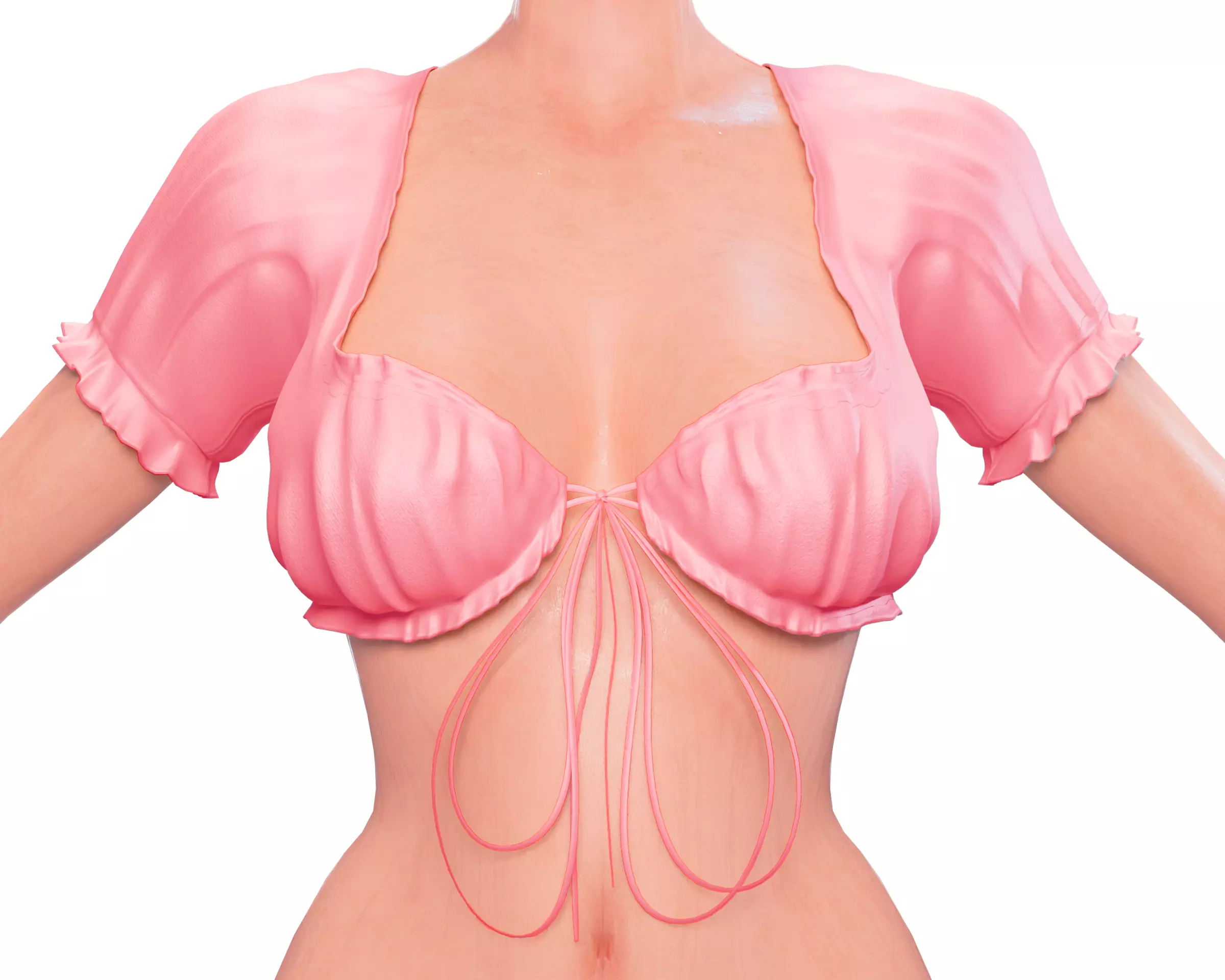 Summer top Low-poly 3D model_0