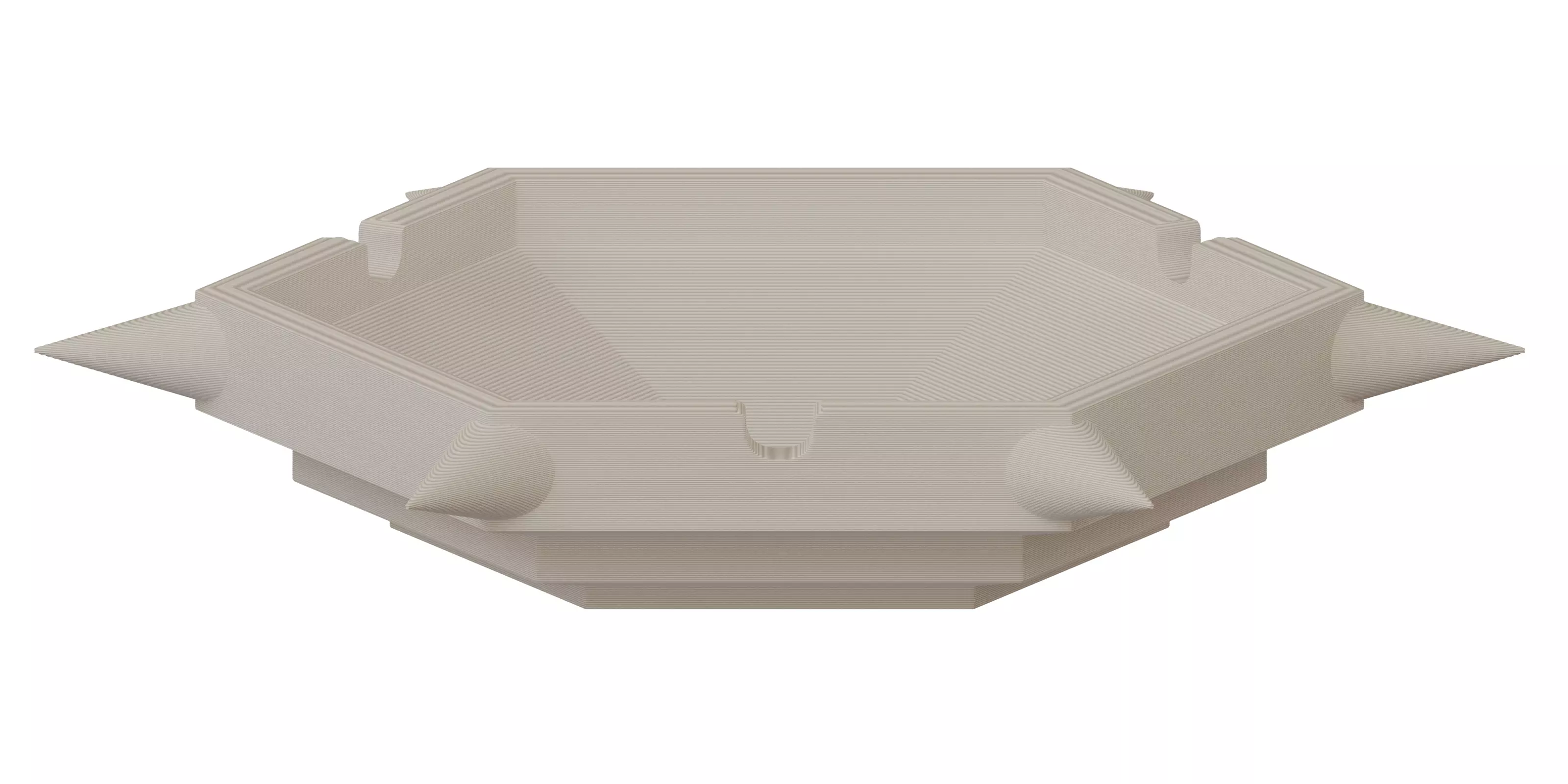 Printable hexagonal ash tray 3D print model