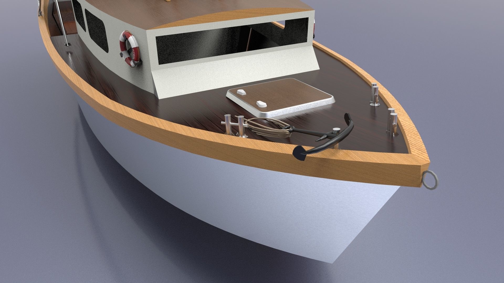 river ship or boat equipped with a full complement 3D model_1