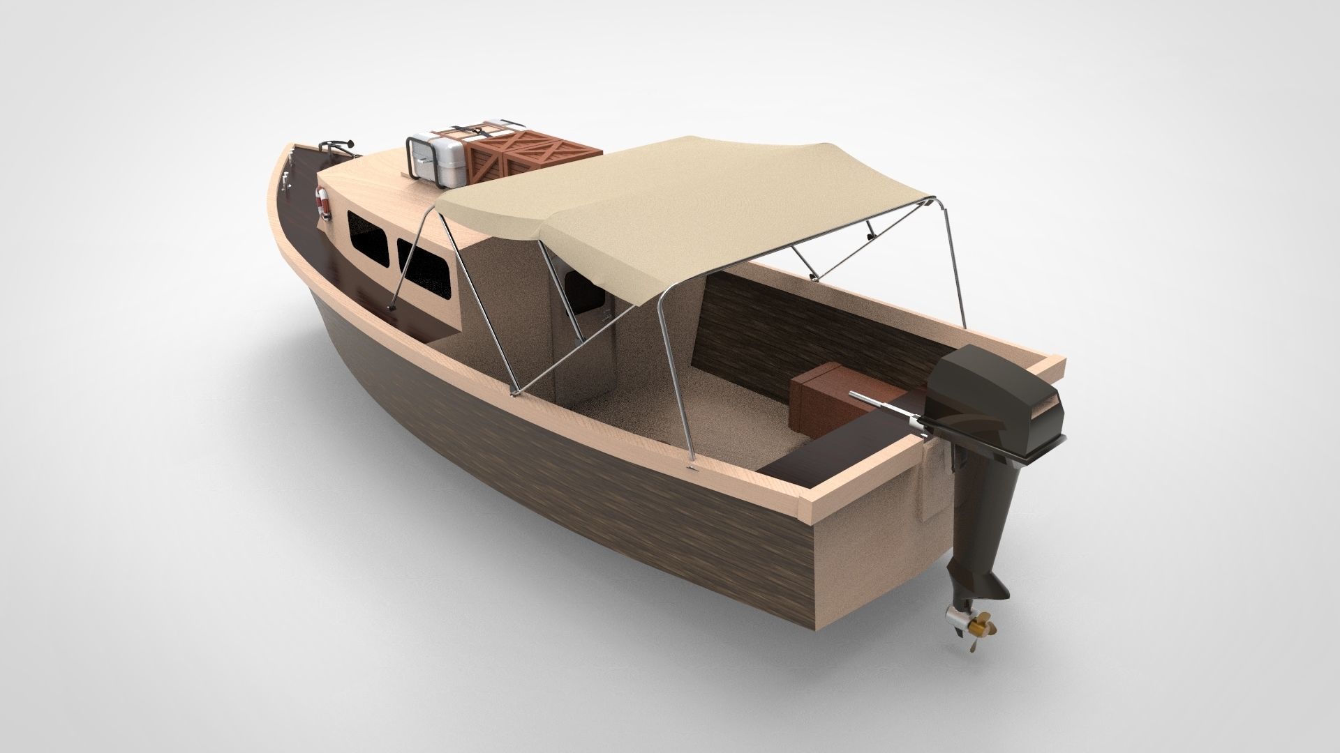 river ship 3D model_2
