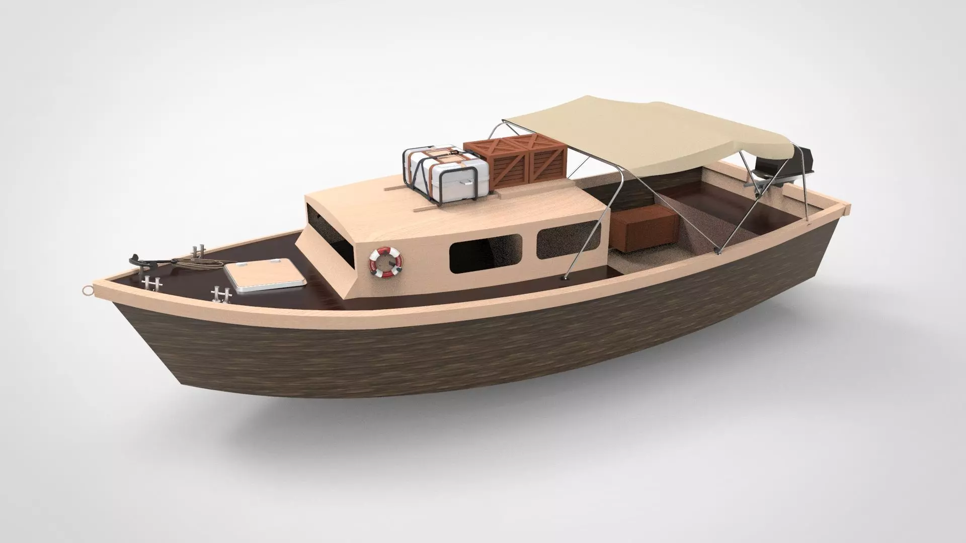 river ship 3D model_0