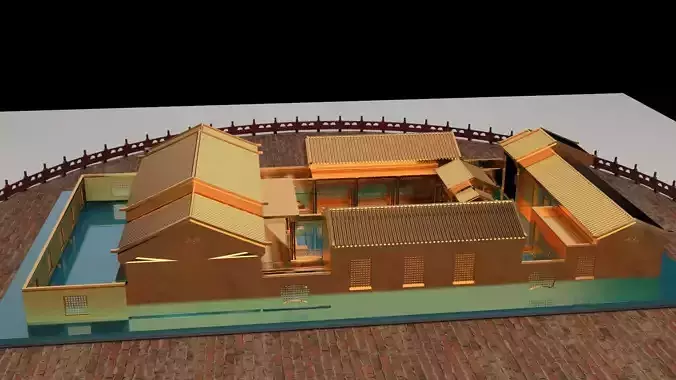 Chinese ancient courtyard house 