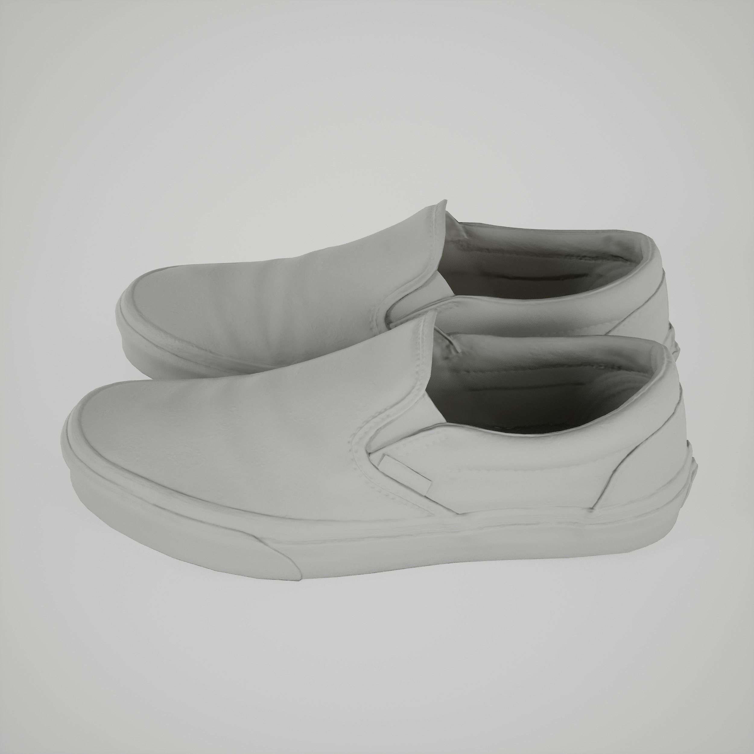 Game-ready Yellow Eye-Pattern Sneakers Slip-on Shoe Low-poly 3D model_7