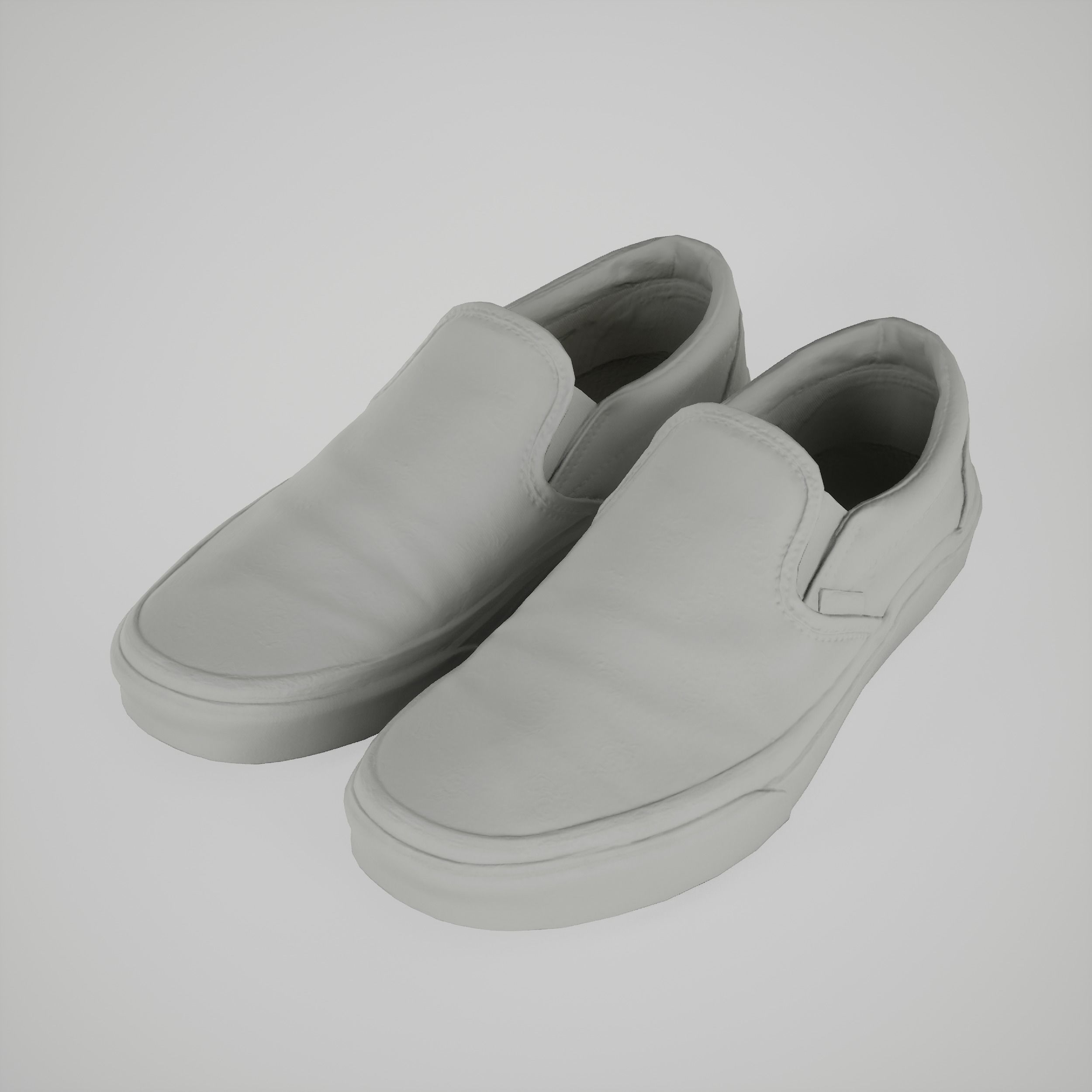 Game-ready Yellow Eye-Pattern Sneakers Slip-on Shoe Low-poly 3D model_6