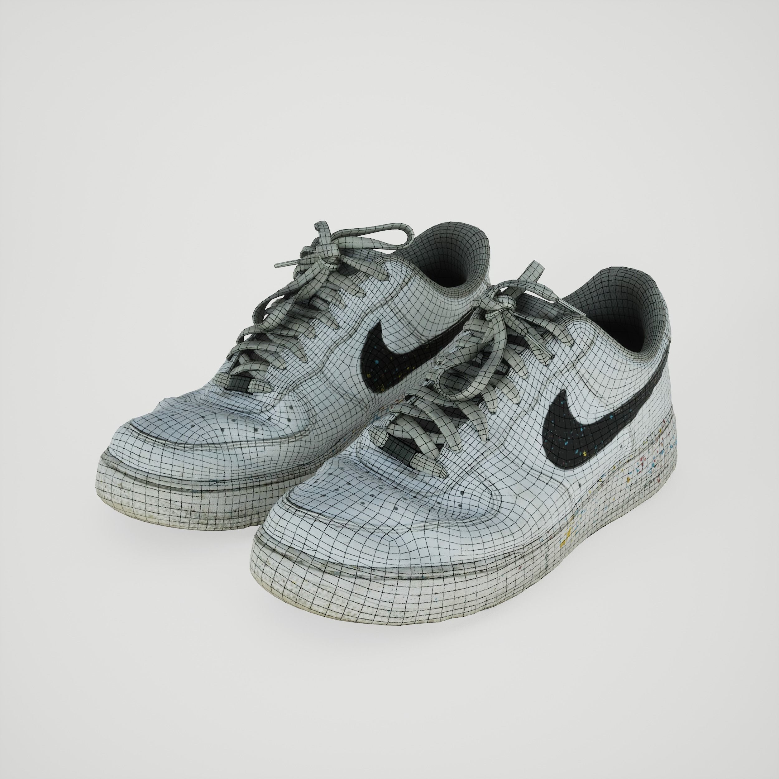 Game-ready Old Sneakers Low-poly 3D model_5