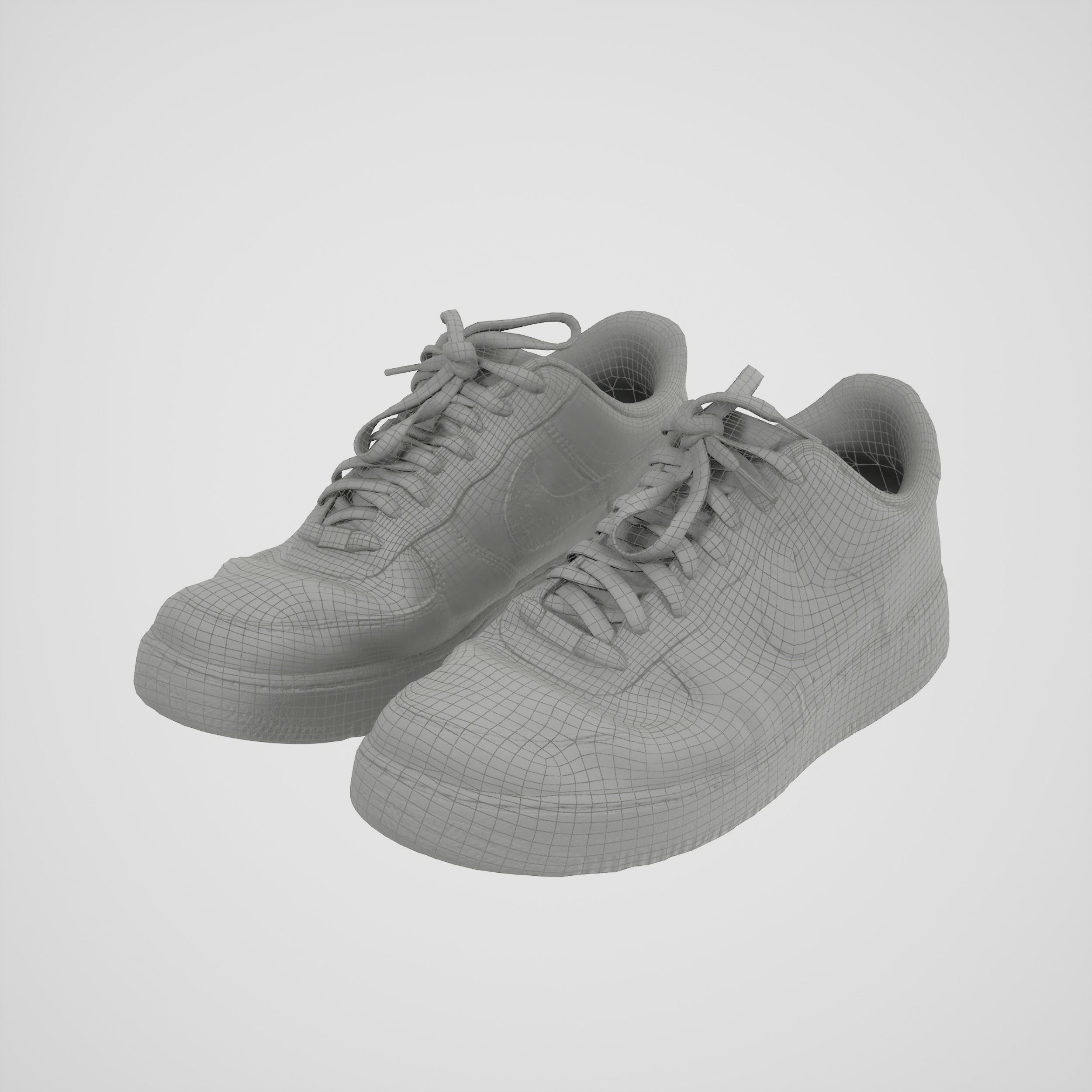 Game-ready Old Sneakers Low-poly 3D model_9