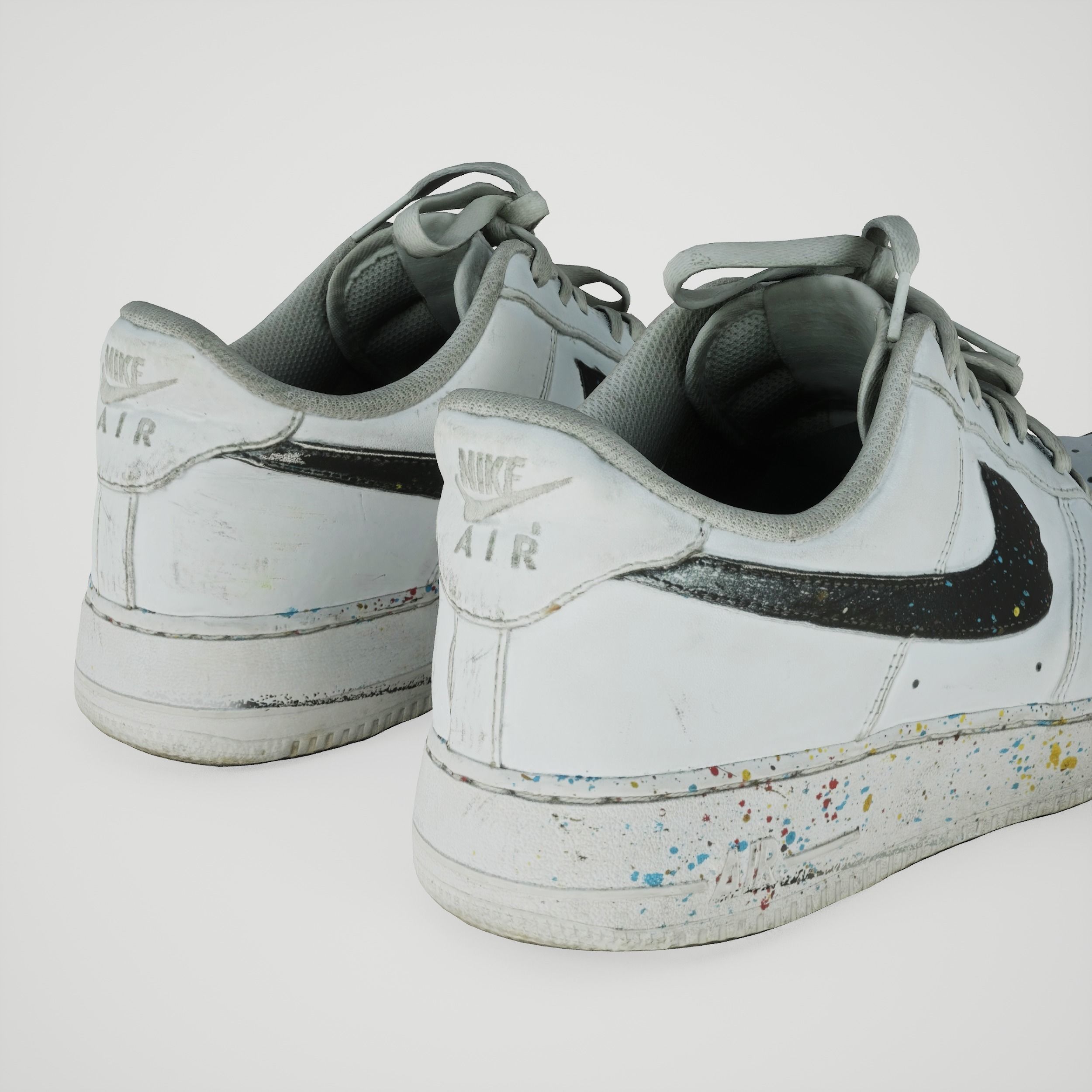 Game-ready Old Sneakers Low-poly 3D model_3