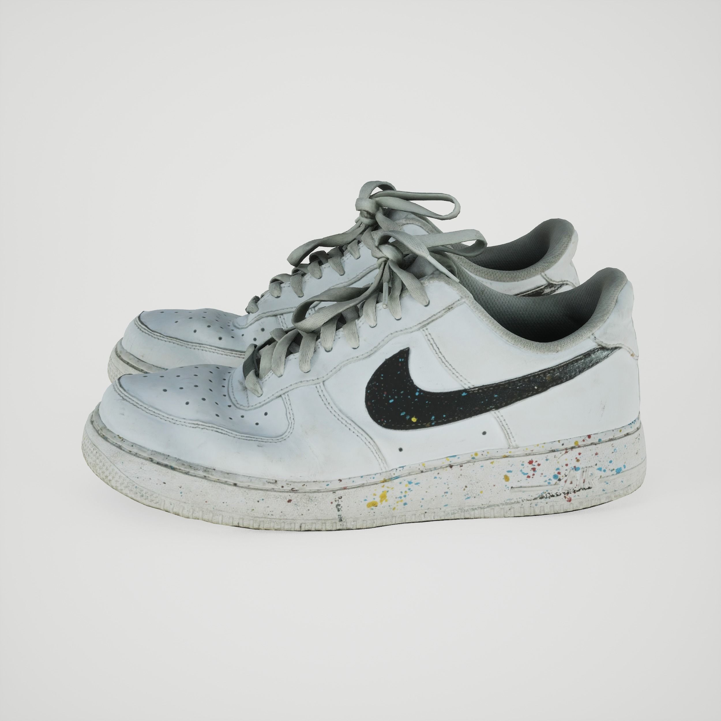 Game-ready Old Sneakers Low-poly 3D model_1