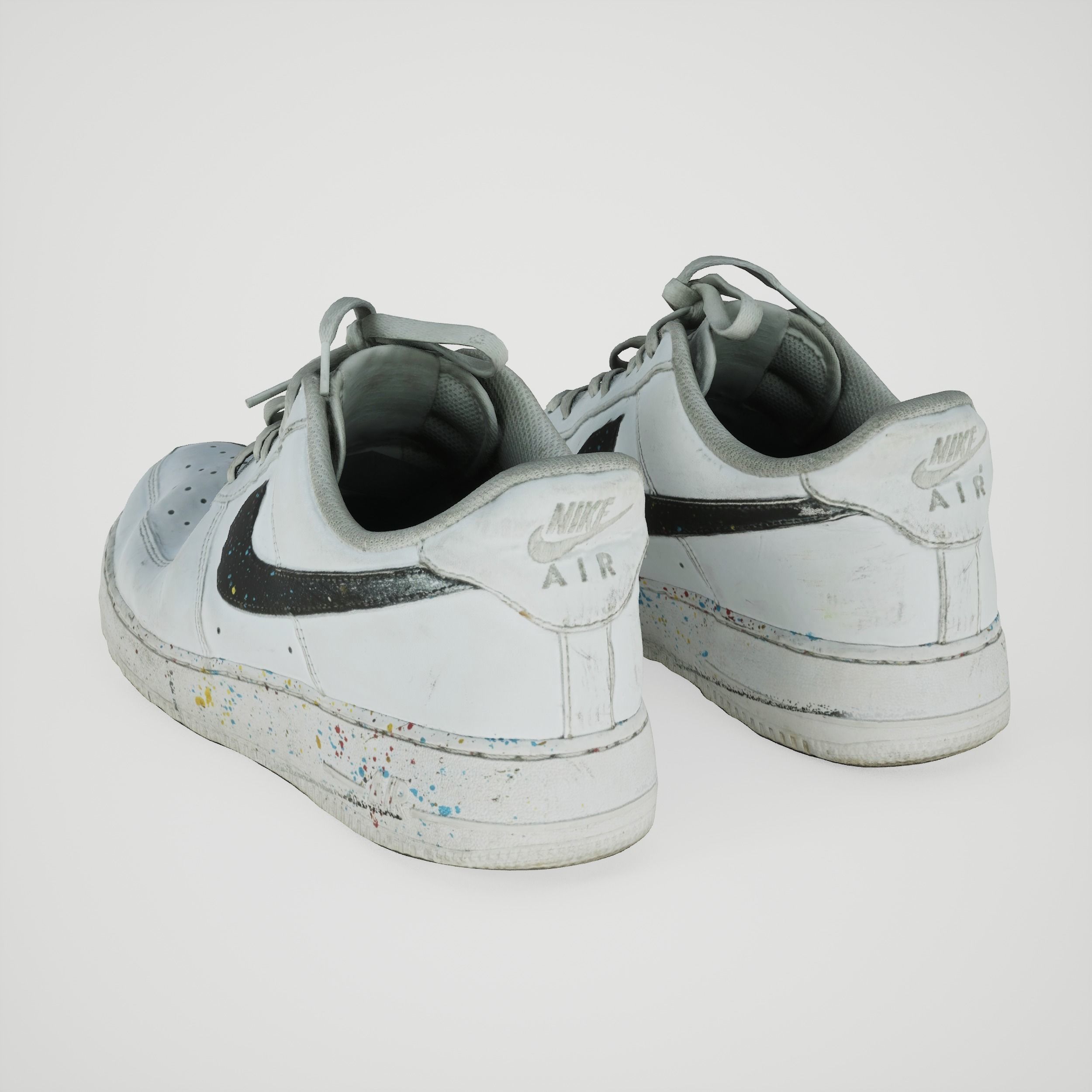 Game-ready Old Sneakers Low-poly 3D model_2