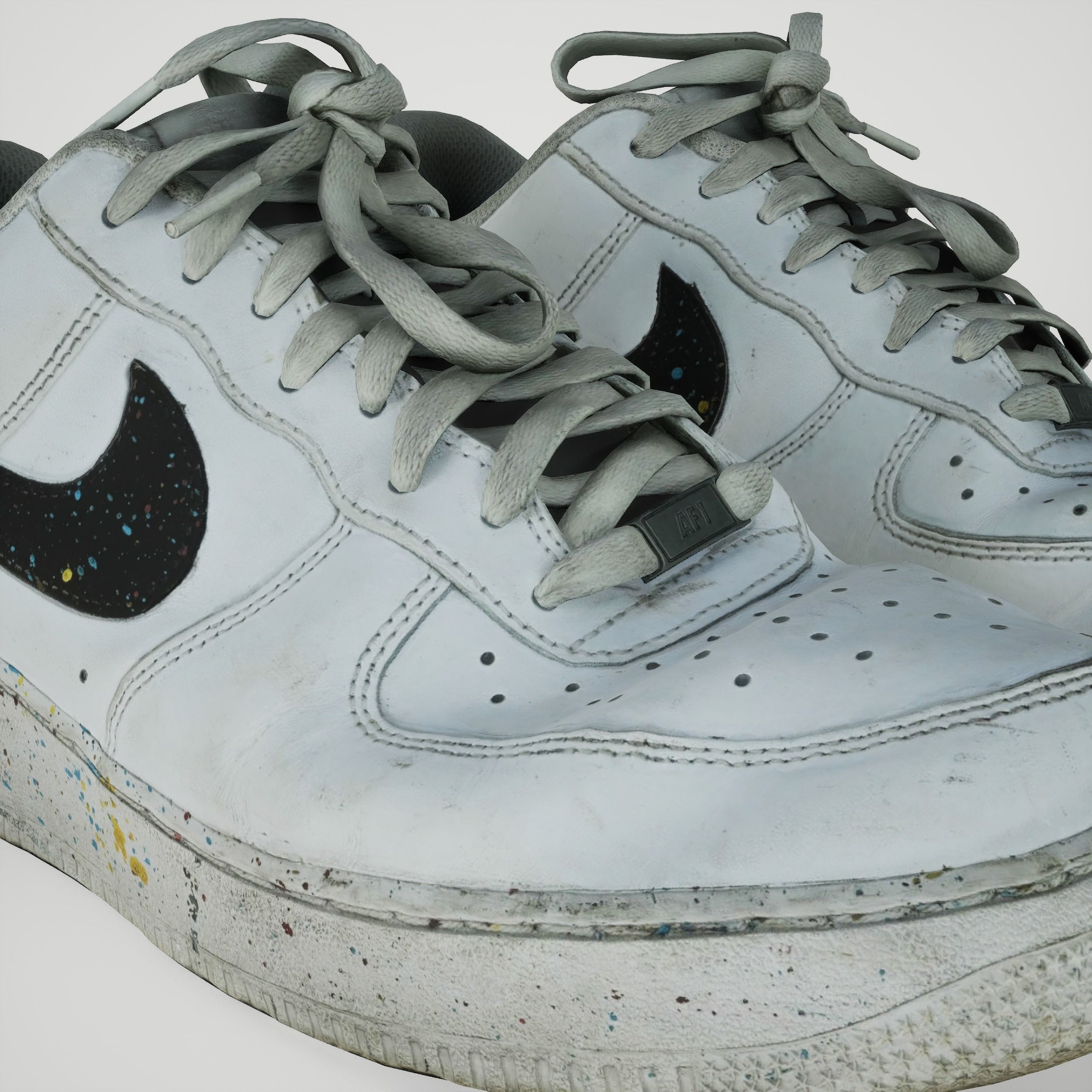 Game-ready Old Sneakers Low-poly 3D model_4