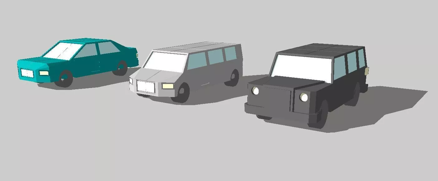 City Usual Vehicles set by Outland Models 3D Printable 3D print model