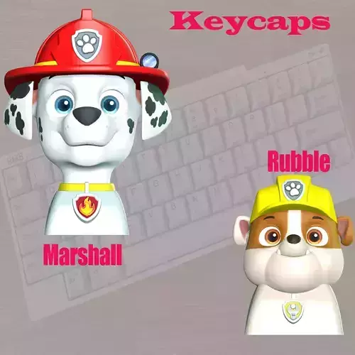 Marshall Rubble Keycap - Paw Patrol 3D print model