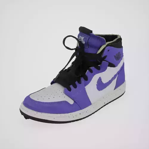 Purple Sneakers Basketball Shoes 3D model