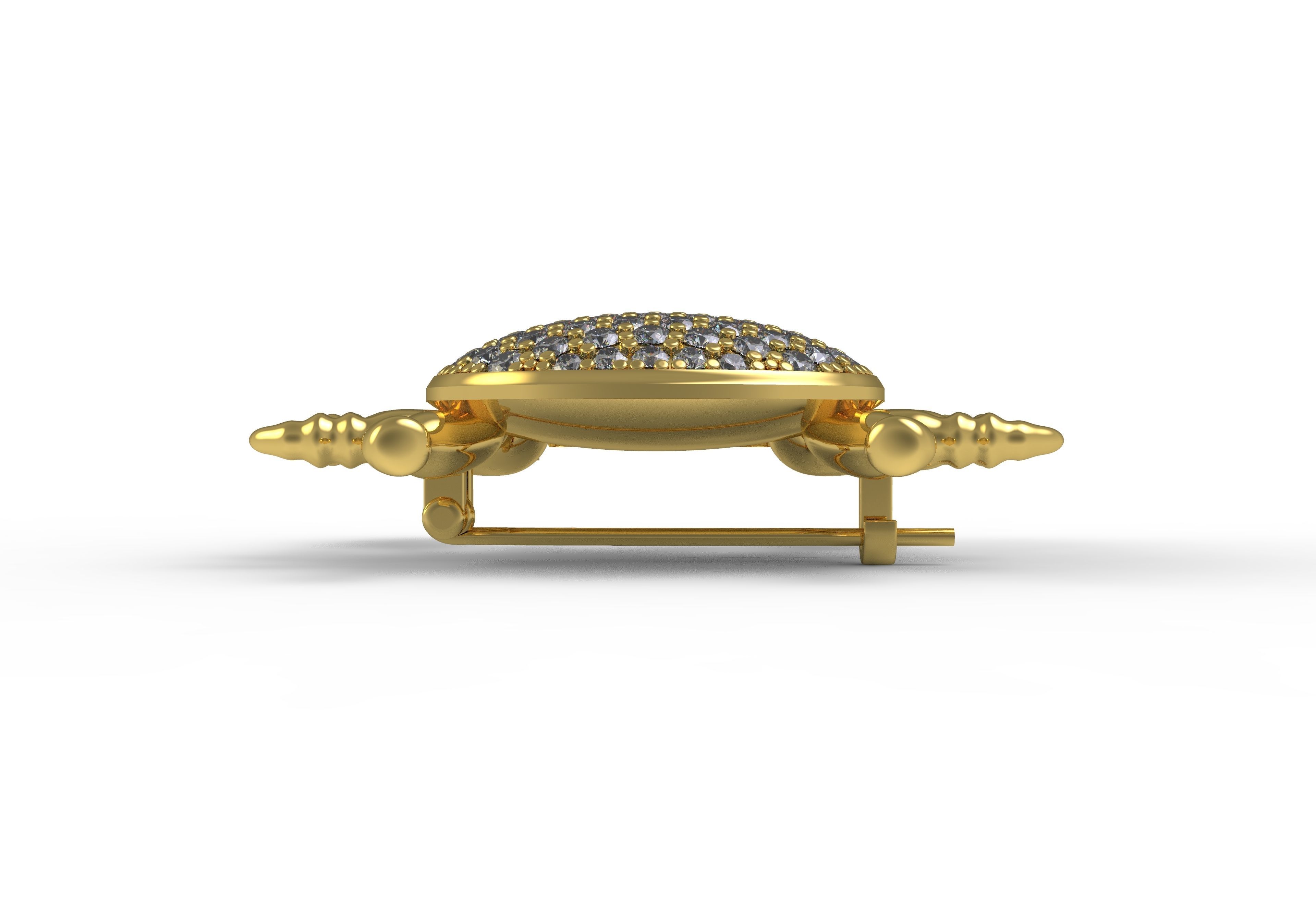 Unique Crab Diamond Brooch 3D print model_1