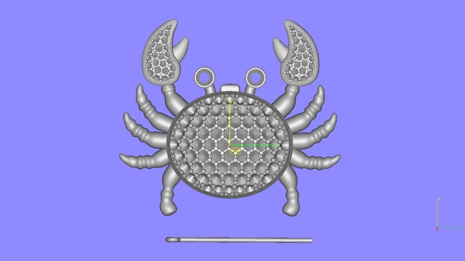 Unique Crab Diamond Brooch 3D print model_16