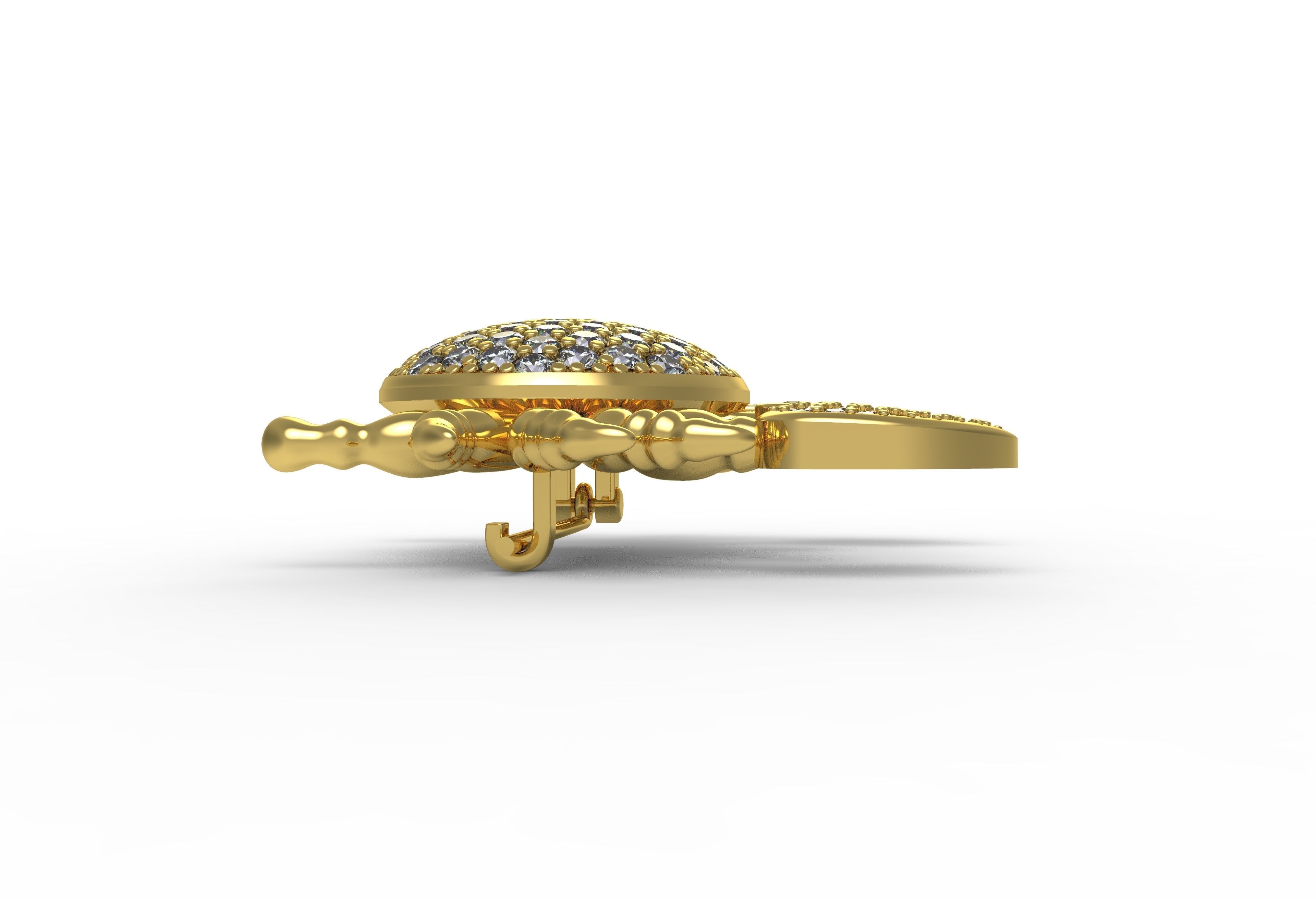 Unique Crab Diamond Brooch 3D print model_2