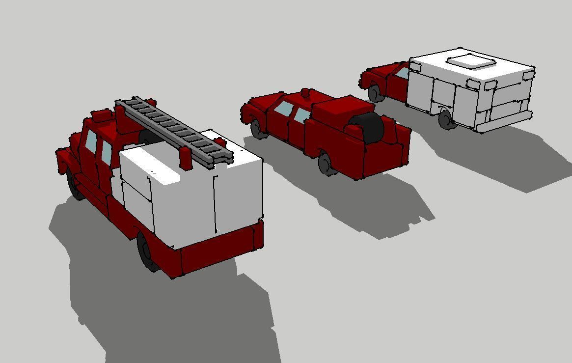 Wildland Fire Engine Truck Set by Outland Models 3D Printable 3D print model_3