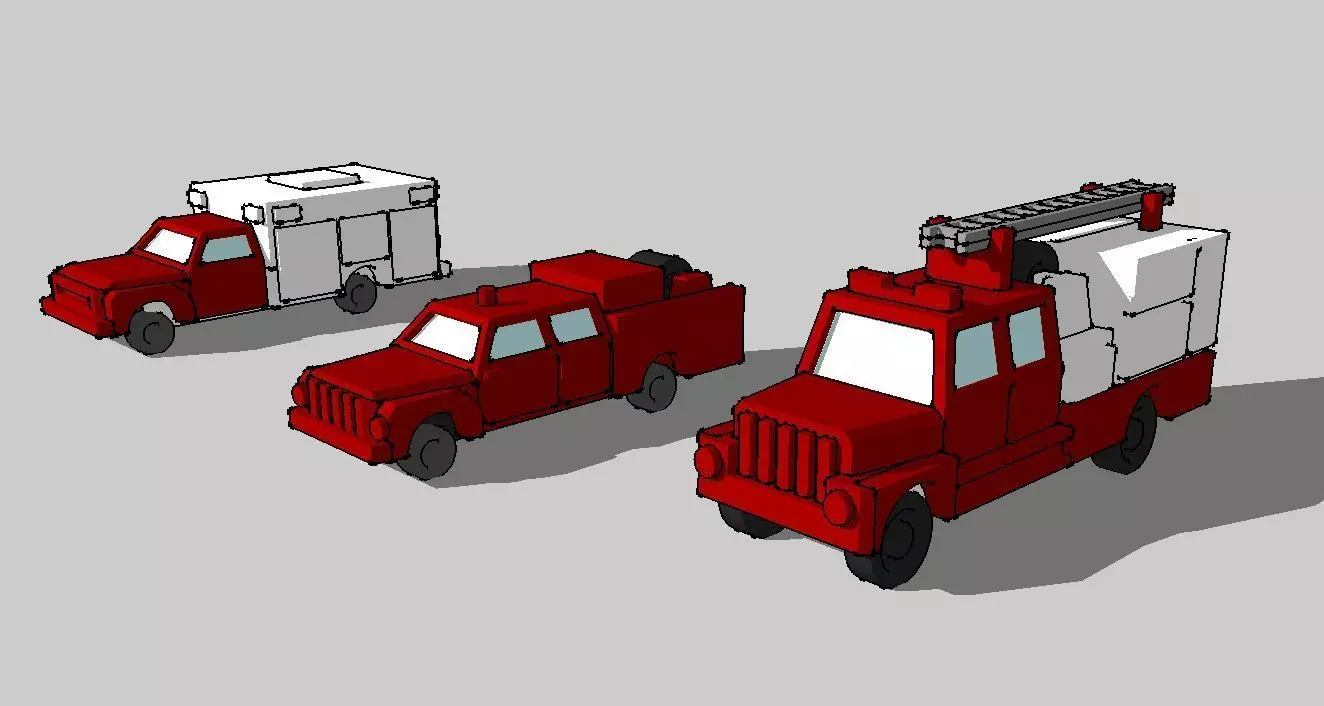 Wildland Fire Engine Truck Set by Outland Models 3D Printable 3D print model_0