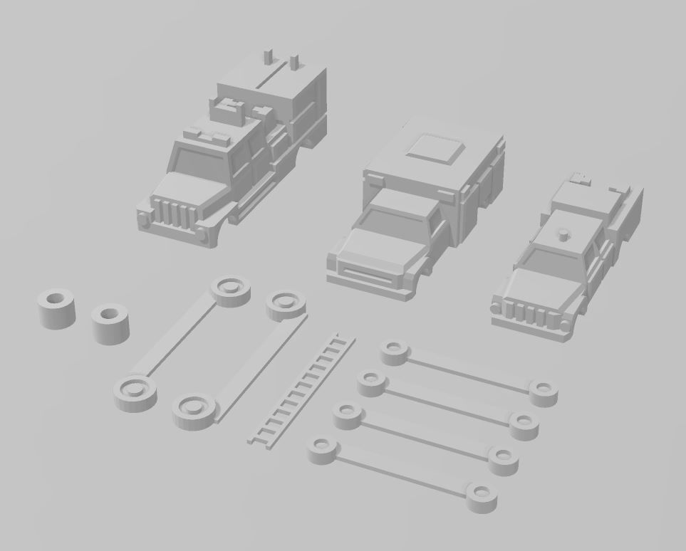 Wildland Fire Engine Truck Set by Outland Models 3D Printable 3D print model_4