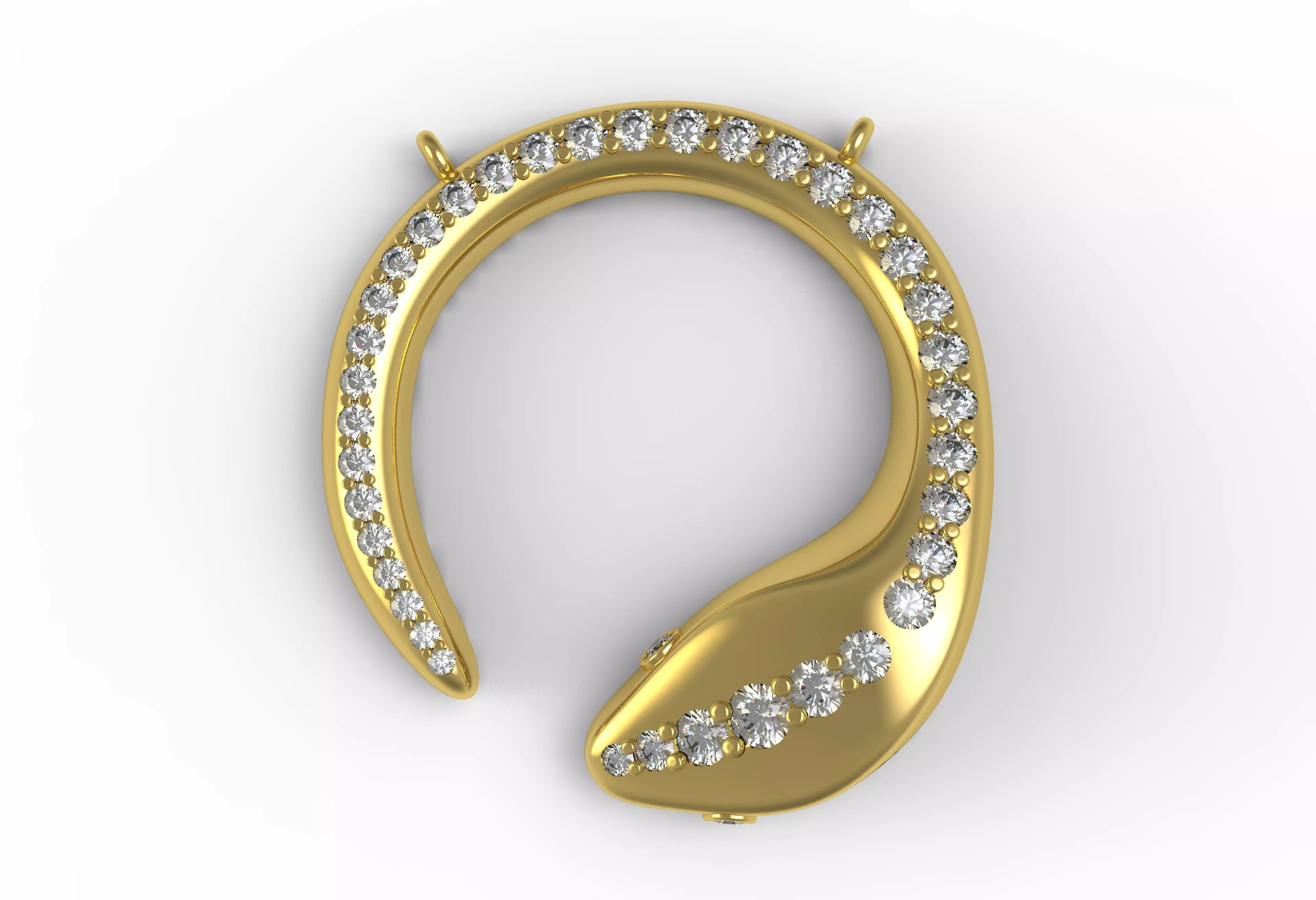 Classic Reptilia Snake Diamond Pendant 3D print model