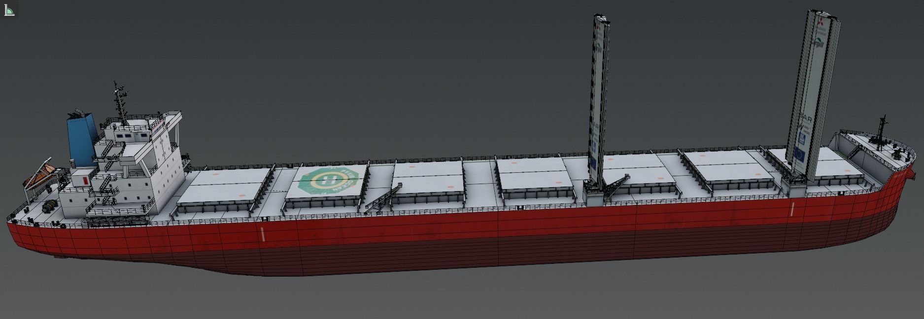 Wind-powered bulk carrier vessel 3D model Low-poly 3D model_10