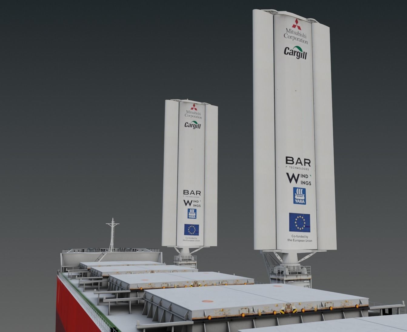 Wind-powered bulk carrier vessel 3D model Low-poly 3D model_1