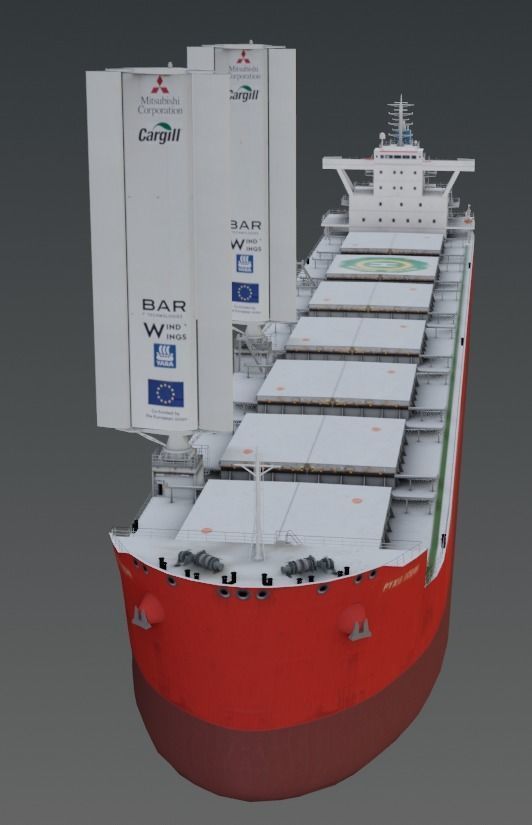 Wind-powered bulk carrier vessel 3D model Low-poly 3D model_7