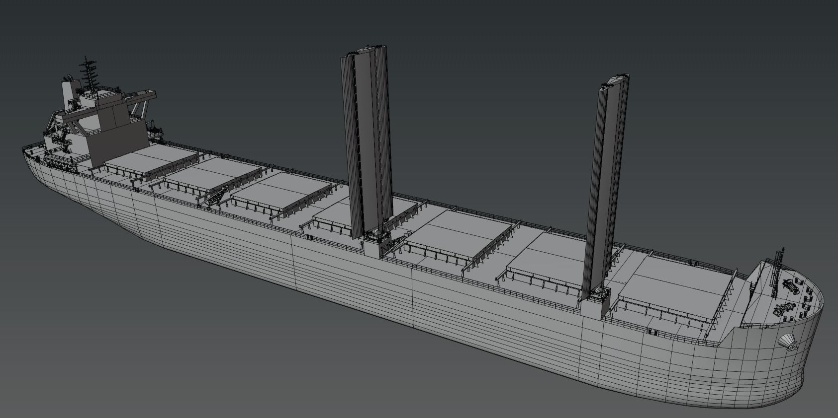 Wind-powered bulk carrier vessel 3D model Low-poly 3D model_9